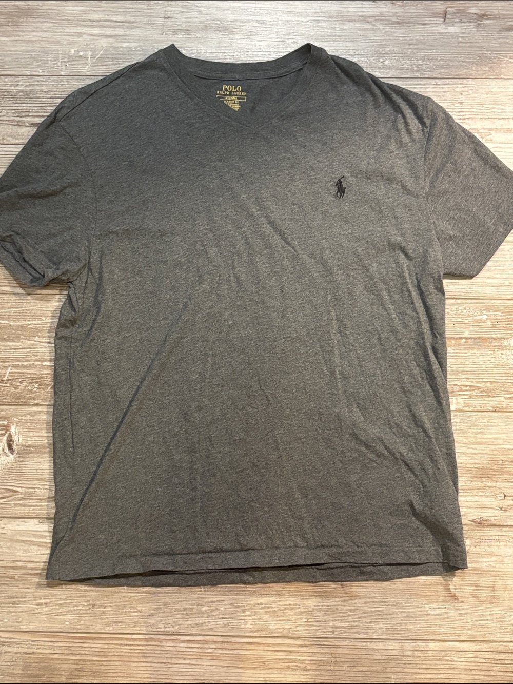 Polo by Ralph Lauren Men's Dark Gray V-Neck Tee